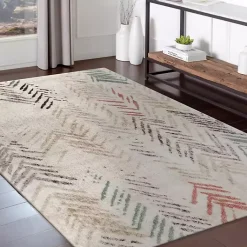 Kirklands Home Teal and Pink Arrows Area Rug, 5x7 Outlet