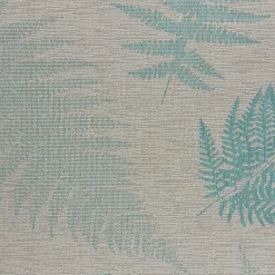 Kirklands Home Teal and Tan Falling Ferns Outdoor Area Rug, 5x7 Discount