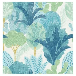 Kirklands Home Teal Bohoemian Jungle Peel & Stick Wallpaper New