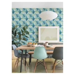 Kirklands Home Teal Bohoemian Jungle Peel & Stick Wallpaper New