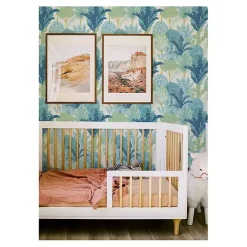Kirklands Home Teal Bohoemian Jungle Peel & Stick Wallpaper New