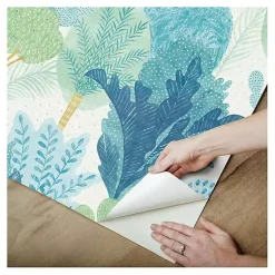 Kirklands Home Teal Bohoemian Jungle Peel & Stick Wallpaper New