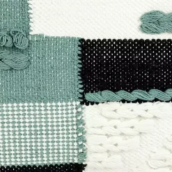 Pillows>Kirklands Home Teal Braided Color Block Lumbar Pillow