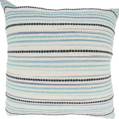 Pillows>Kirklands Home Teal Dash Stripe Woven Throw Pillow