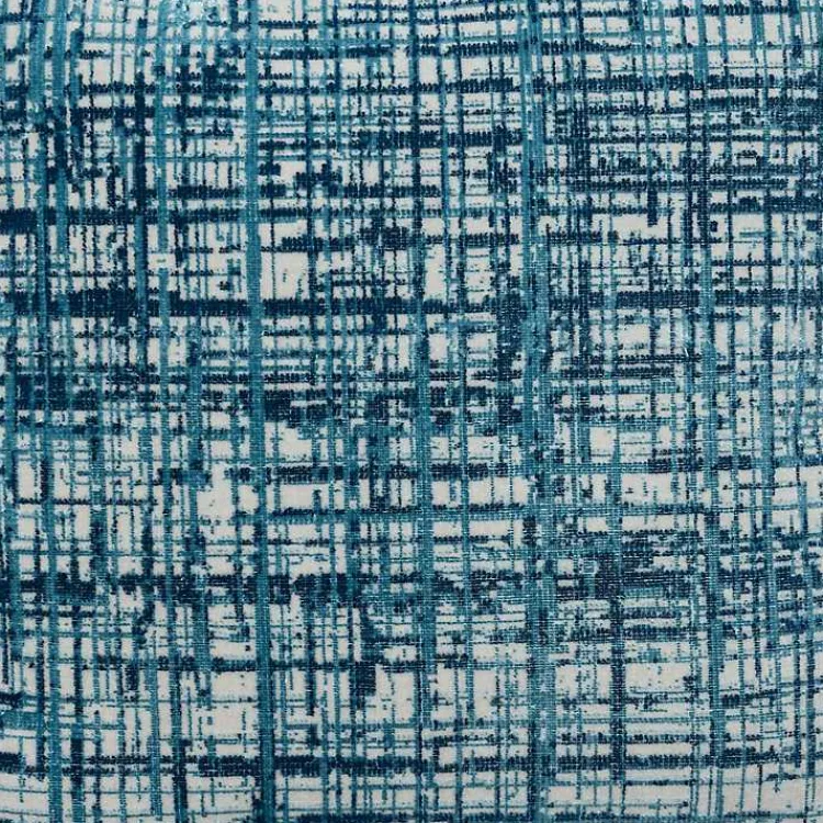Poufs & Floor Cushions>Kirklands Home Teal Distressed Geo Ultra-Soft Pouf