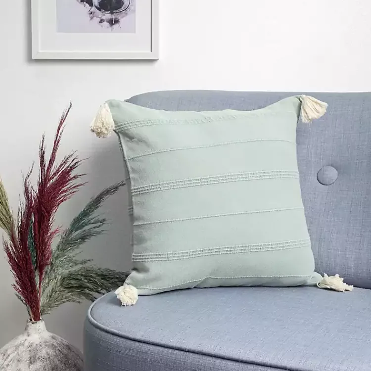 Pillows>Kirklands Home Teal Dobby Loomed Pillow Blue