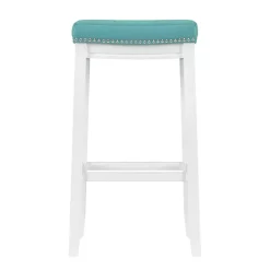 Kirklands Home Teal Faux Leather Claridge Bar Stool Blue Online
