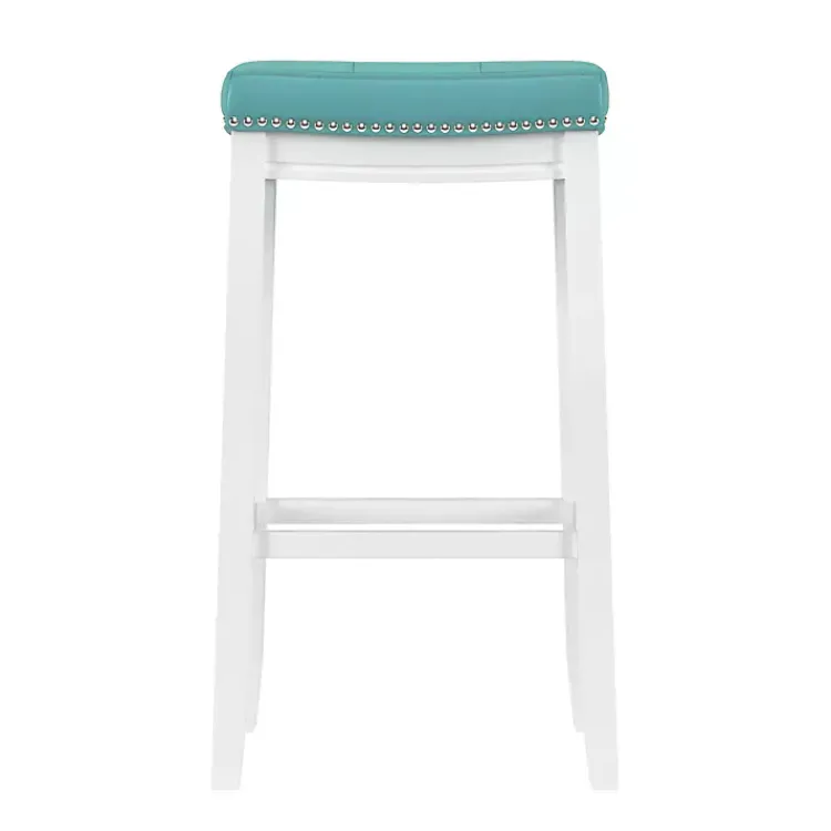 Kirklands Home Teal Faux Leather Claridge Bar Stool Blue Online