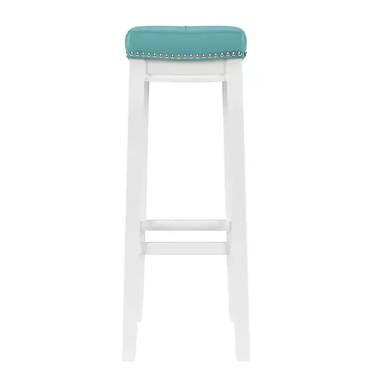 Kirklands Home Teal Faux Leather Claridge Bar Stool Blue Online