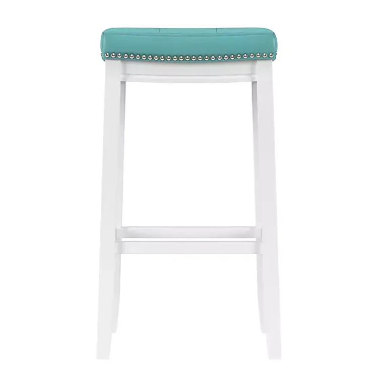 Kirklands Home Teal Faux Leather Claridge Bar Stool Blue Online