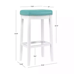 Kirklands Home Teal Faux Leather Claridge Bar Stool Blue Online