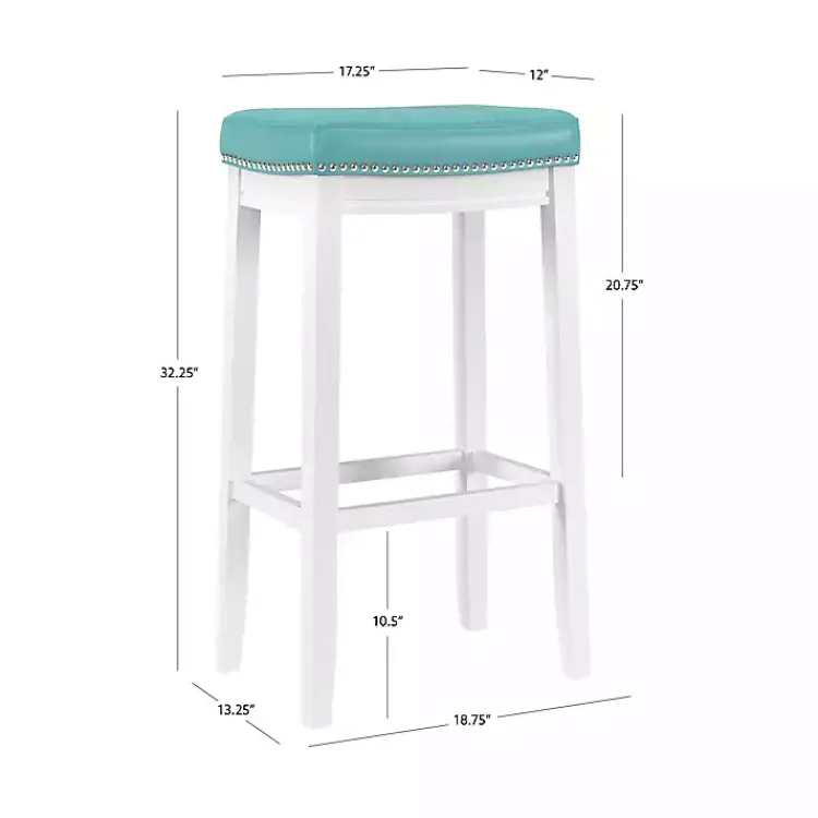 Kirklands Home Teal Faux Leather Claridge Bar Stool Blue Online