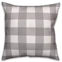 Kirklands Home Teal Floral Buffalo Check Outdoor Pillow Online