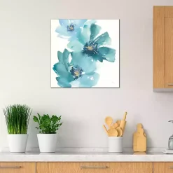 Kirklands Home Teal Floral Cosmos Canvas Art Print Online