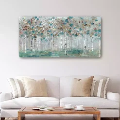 Kirklands Home Teal Forest Canvas Art Print Blue Hot