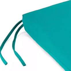 Kirklands Home Teal French Edge Outdoor Chair Cushions, Set of 2 Blue Clearance