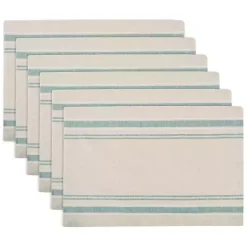 Kirklands Home Teal French Stripe Placemats, Set of 6 Green