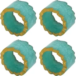 Kirklands Home Teal Geode Artistry Napkin Rings, Set of 4 Blue Online