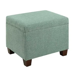 Kirklands Home Teal Madison Storage Ottoman Blue Clearance