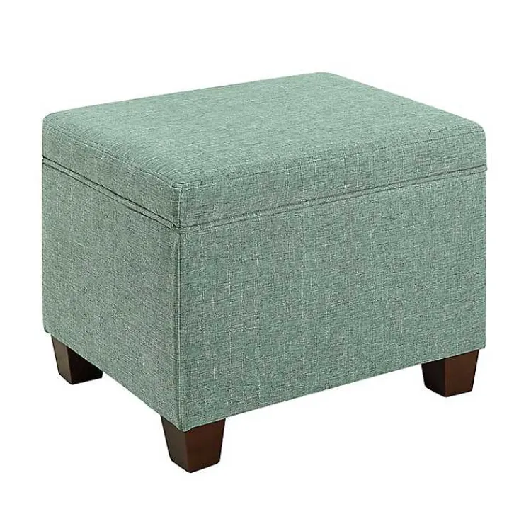 Kirklands Home Teal Madison Storage Ottoman Blue Clearance