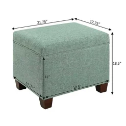 Kirklands Home Teal Madison Storage Ottoman Blue Clearance