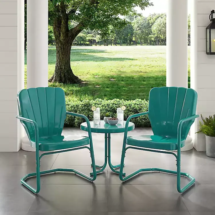 Kirklands Home Teal Metal Ridgeland 3-pc. Chat Set Green Best