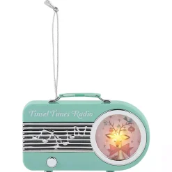 Christmas Ornaments>Kirklands Home Teal Mini Radio LED Christmas Ornament Blue