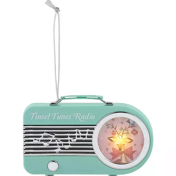 Christmas Ornaments>Kirklands Home Teal Mini Radio LED Christmas Ornament Blue