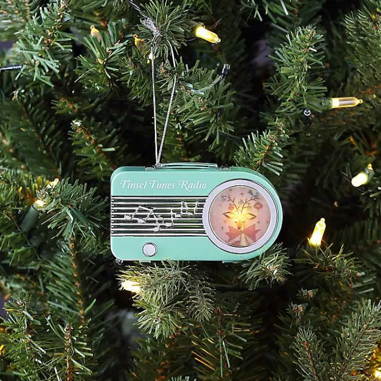 Christmas Ornaments>Kirklands Home Teal Mini Radio LED Christmas Ornament Blue