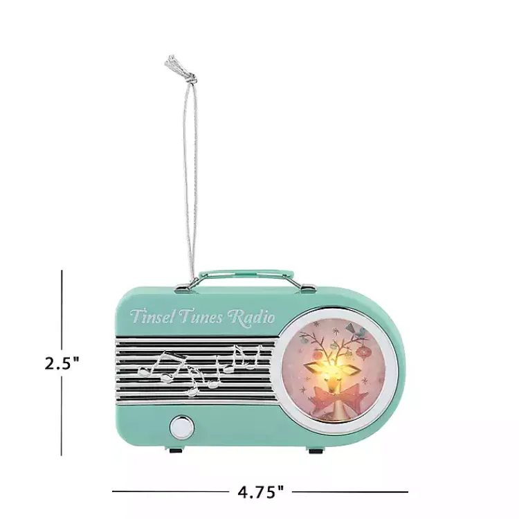 Christmas Ornaments>Kirklands Home Teal Mini Radio LED Christmas Ornament Blue