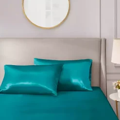 Kirklands Home Teal Satin King 2-pc. Pillow Case Set Blue Best