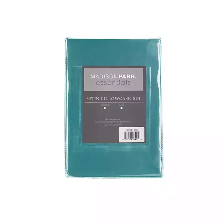 Kirklands Home Teal Satin Standard 2-pc. Pillow Case Set Blue Outlet