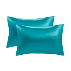 Kirklands Home Teal Satin Standard 2-pc. Pillow Case Set Blue Outlet