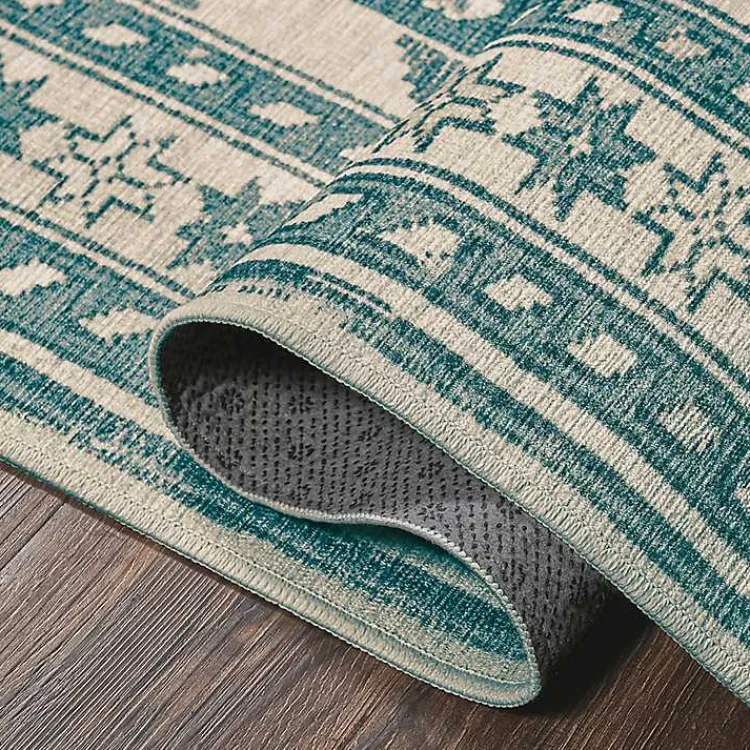 Kirklands Home Teal Seraz Washable Area Rug, 5x7 Online