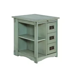 Kirklands Home Teal Wood Parnell Storage Accent Table Discount