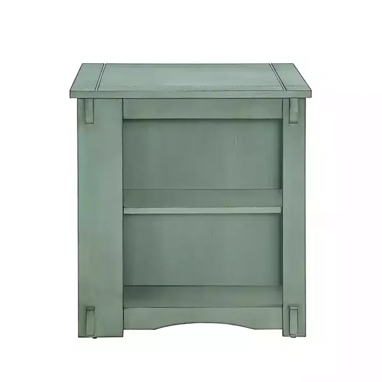 Kirklands Home Teal Wood Parnell Storage Accent Table Discount
