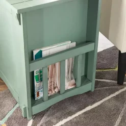 Kirklands Home Teal Wood Parnell Storage Accent Table Discount