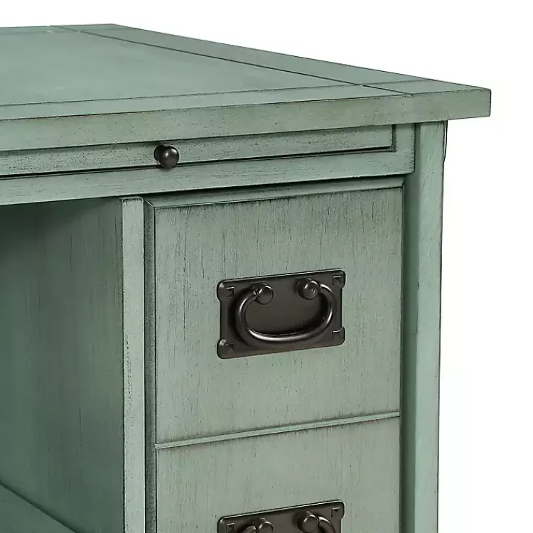 Kirklands Home Teal Wood Parnell Storage Accent Table Discount