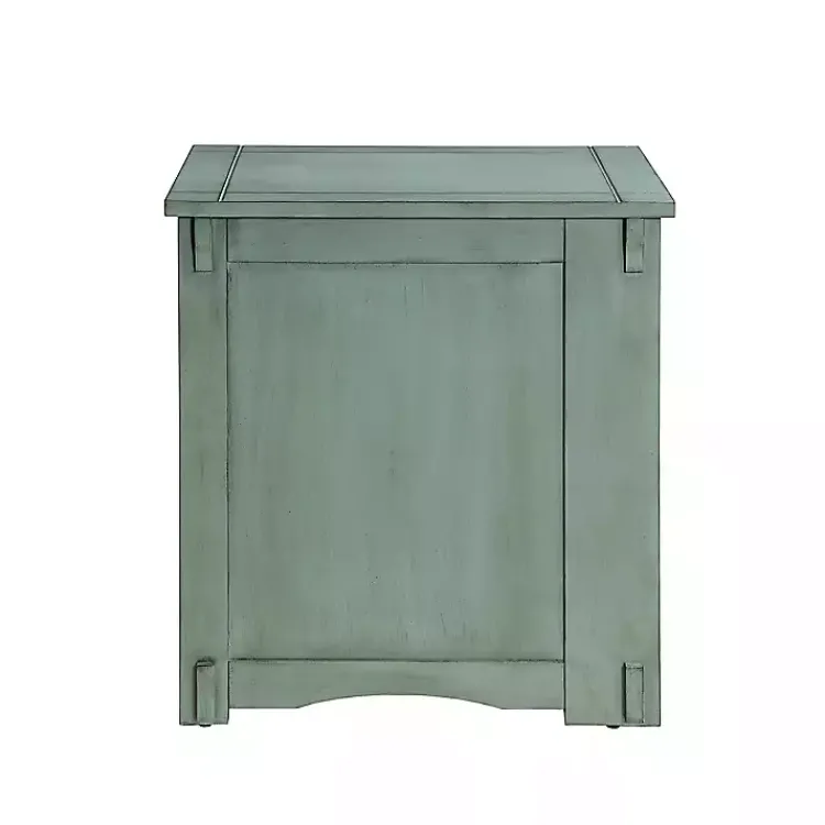 Kirklands Home Teal Wood Parnell Storage Accent Table Discount
