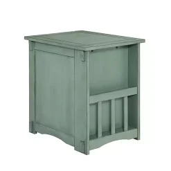 Kirklands Home Teal Wood Parnell Storage Accent Table Discount