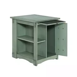 Kirklands Home Teal Wood Parnell Storage Accent Table Discount