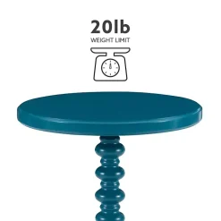 Kirklands Home Teal Wood Spindle Side Table Blue New