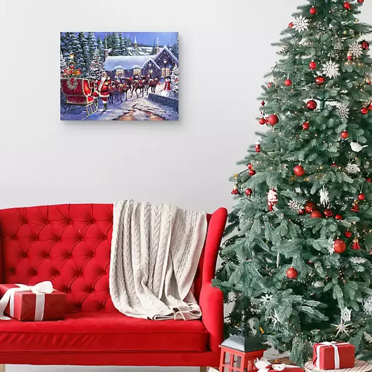 Christmas Art & Wall Decor>Kirklands Home Team Santa Canvas Art Print Multi