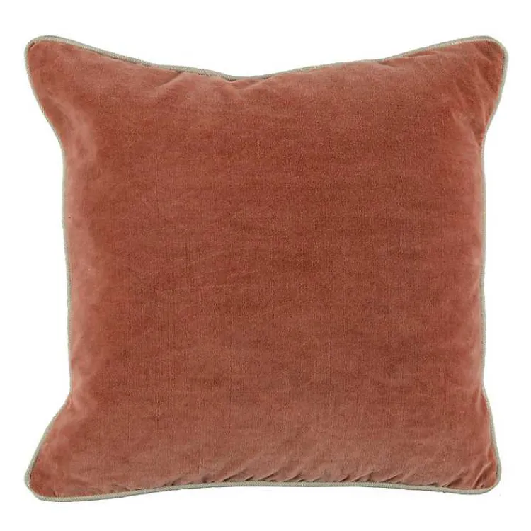 Pillows>Kirklands Home Terra Cotta Velvet Pillow Orange