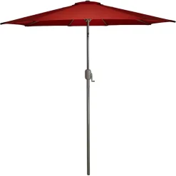 Kirklands Home Terracotta 8 ft. Hand Crank Tilt Umbrella Red New