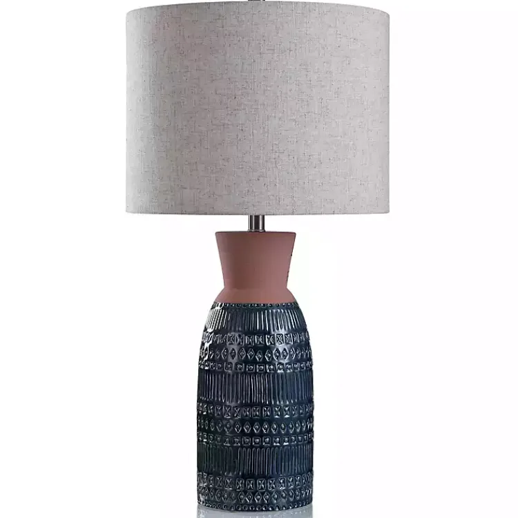 Kirklands Home Terracotta and Dark Ceramic Table Lamp Blue Discount
