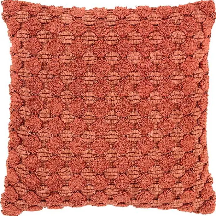 Pillows>Kirklands Home Terracotta Looped Cotton Throw Pillow Orange