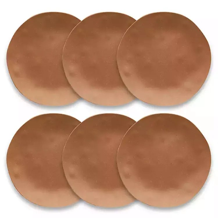Kirklands Home Terracotta Melamine Santal Dinner Plates, Set of 6 Orange Online