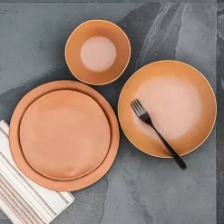 Kirklands Home Terracotta Melamine Santal Dinner Plates, Set of 6 Orange Online