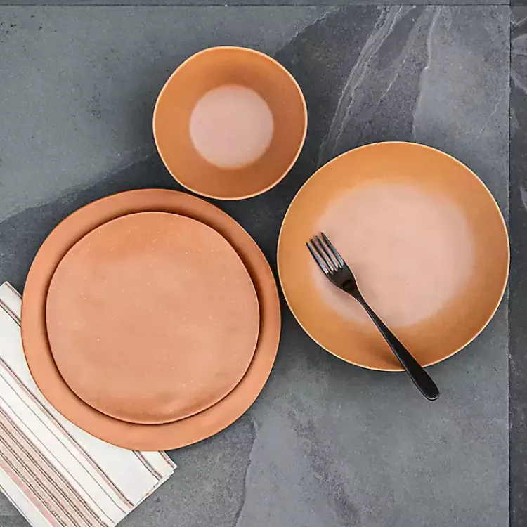 Kirklands Home Terracotta Melamine Santal Dinner Plates, Set of 6 Orange Online